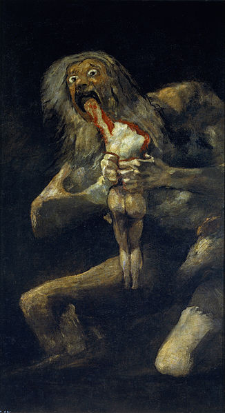 Francisco de Goya, Saturno devorando a su hijo. 1819-1823.
