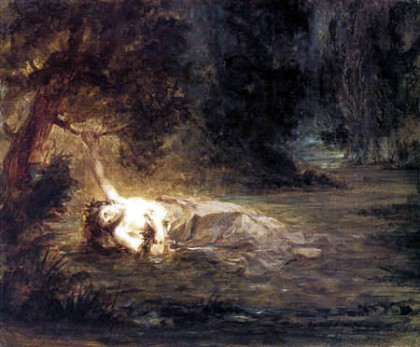 Eugène Delacroix, La muerte de Ofelia. 1838.